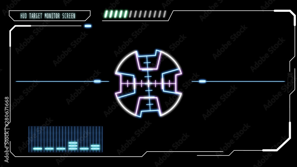 Poster HUD Futuristic Virtual Technology User Control Interface Screen Panel. Abstract Security UI Elements Illustration