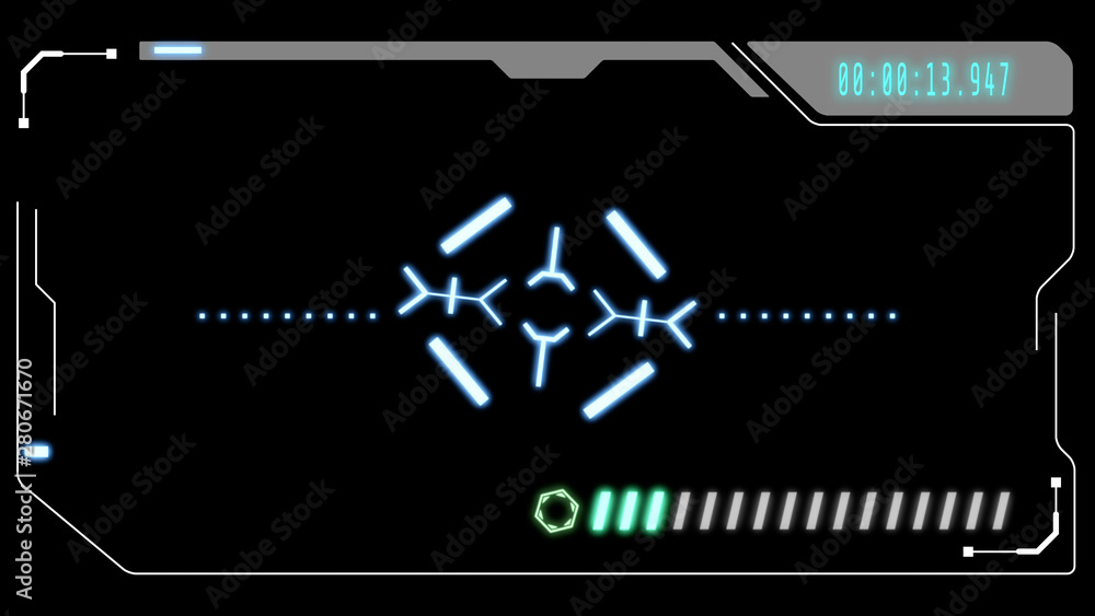 Poster HUD Futuristic Virtual Technology User Control Interface Screen Panel. Abstract Security UI Elements Illustration