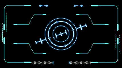 HUD Futuristic Virtual Technology User Control Interface Screen Panel. Abstract Security UI Elements Illustration