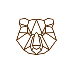 triangle bear head. low poly bear logo. vector illustration. geometric and modern style.
