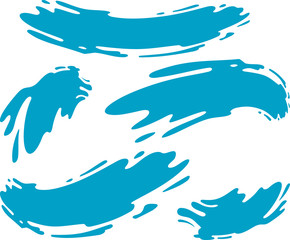 Naklejka premium Natural Blue Water Shapes Set