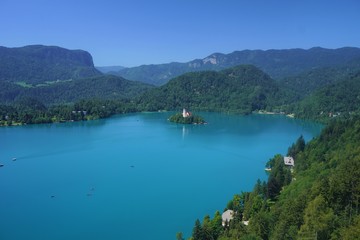 Fototapeta na wymiar The Lake Bled in Slovenia