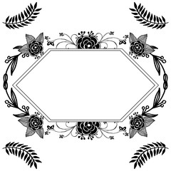 Flower design elements, with unique and elegant frame, decoration greeting card, invitation card. Vector