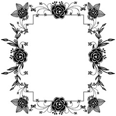 Flower design elements, with unique and elegant frame, decoration greeting card, invitation card. Vector