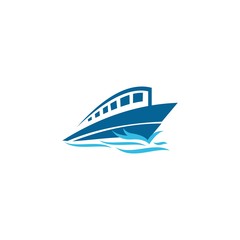 ship logo boat travel vector download template