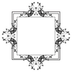 Template of invitation card, shape flower frame unique. Vector