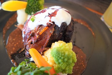 a grilled veal cheek in Slovenia