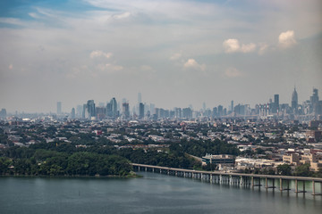 Smoggy Aerial View of New York City