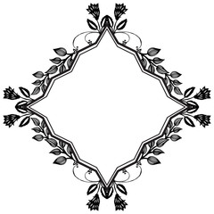 Elegant cards, with design beautiful wreath frame, blossom flower and leaf. Vector