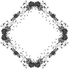 Elegant flower frame, isolated on a white, design of various card. Vector