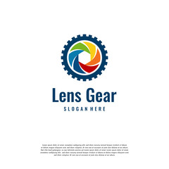 Colorful lens Photography and Gear Industry Logo concept vector