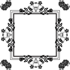Design vintage frame, various flower, ornate wallpaper of card. Vector