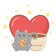 Kawaii of cat cartoon design