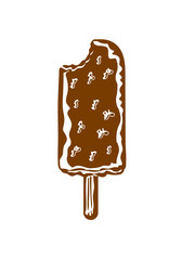clipart abgebissen eisdiele haselnuss schokolade vanille am stiel lecker schlecken sommer vanille sorbet hunger essen kalt design cool liebe schmelzen schlemmen speiseeis