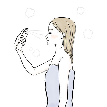スキンケアをする女性の横顔