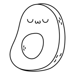 Kawaii of avocado cartoon design