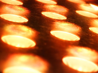 Orange Sport Light Panel Illuminate at night Lined up in an orderly manner For various ceremonies...