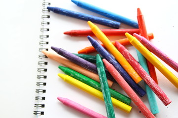 Fototapeta premium Colorful crayon on white background