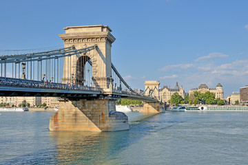 The Budapest Chain Bridge, Hungary.	