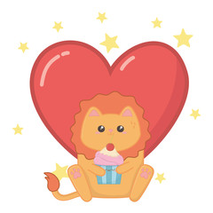 Isolated kawaii of lion cartoon design