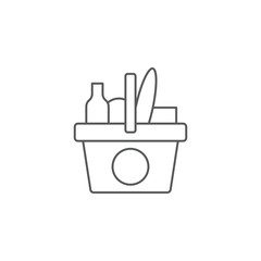 Grocery shopping basket vector icon symbol isolated on white background