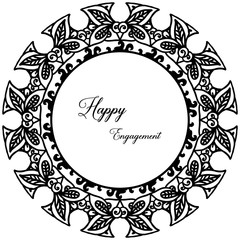 Crowd of flower, with texture of beauty frame, design ornament card happy engagement. Vector