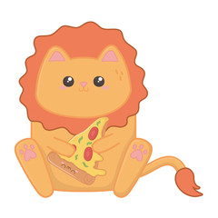 Isolated kawaii of lion cartoon design