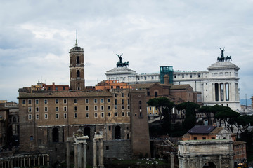 Buildings of the monumental center of Rome