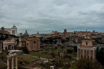 Buildings of the monumental center of Rome
