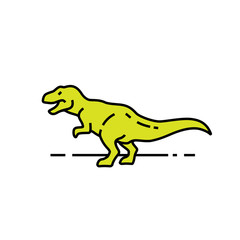 T-Rex line icon. Tyrannosaurus rex symbol. Green jurassic dinosaur sign. Vector illustration.