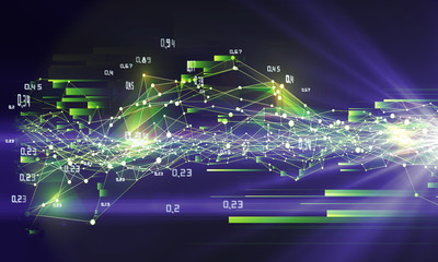 Abstract analysis infographic on shines background. Big data.