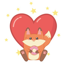 Isolated kawaii of fox cartoon design