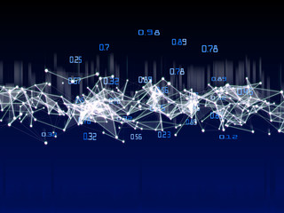 Computing algorithm artificial  infographic. Big data polygonaly cryptography.