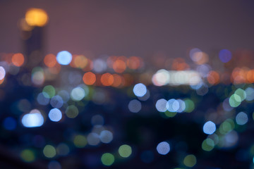 light bokeh in cityscape night