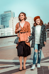 Fototapeta premium Amazing young female person having family weekend