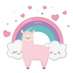 Kawaii of llama cartoon design