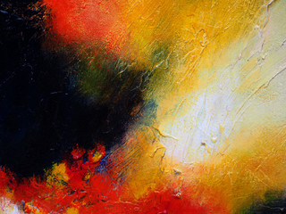 Colorful oil painting multi  colors abstract background and texture.