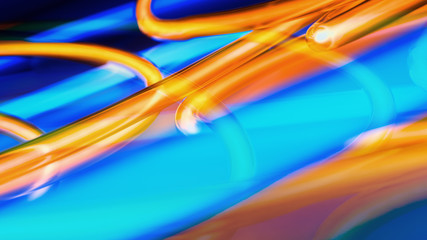 Orange and blue neons, creative lights lighting