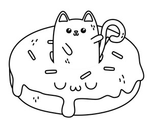 Kawaii of cat cartoon design