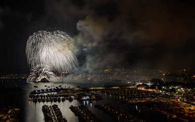 Concurso de fuegos artificiales en Blanes, Costa Brava. Julio 2019