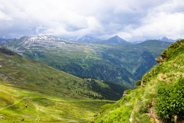 view of Alps from top of cable car at Bad Gastein, Austria