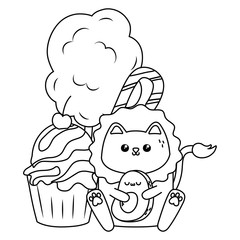 Kawaii of lion cartoon design