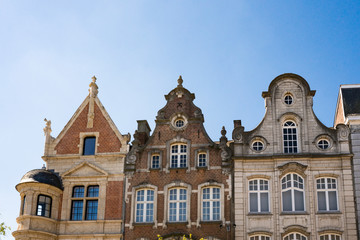 Fototapeta na wymiar facades of houses on main square, Grote Markt in Lier, Belgium