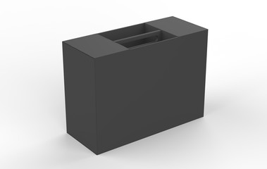 Cardboard Fast Food Box, Packaging For Lunch, Chinese Food. On White Background Isolated. 