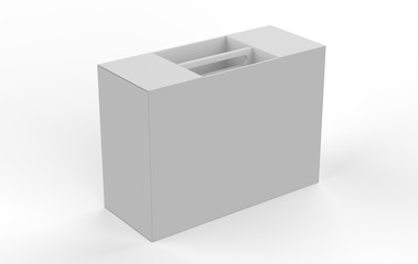 Cardboard Fast Food Box, Packaging For Lunch, Chinese Food. On White Background Isolated. 