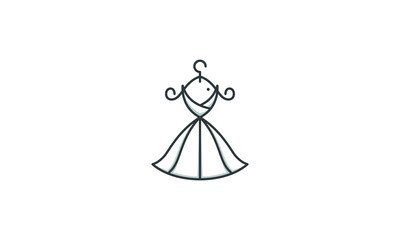 Fish dress fashion logo icon vector - 280688282