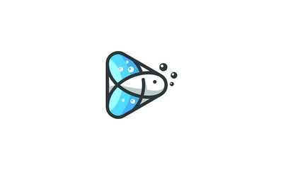 fish line art logo icon vector - 280688404