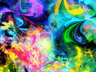 rainbow abstract fractal background 3d rendering illustration