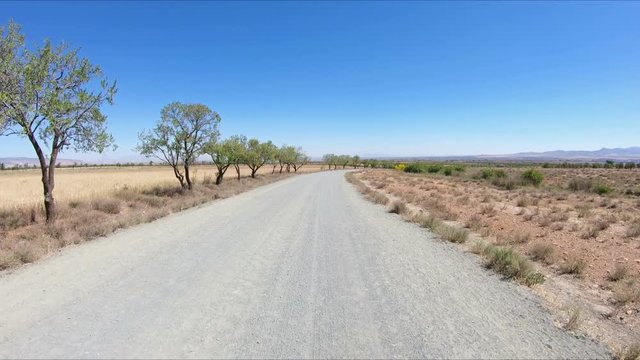 dirt road between Cogollos de Guadix and Guadix, province of Granada, Andalusia, Spain