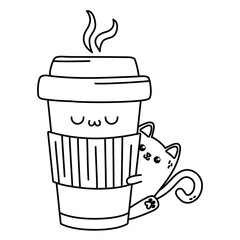 Kawaii of cat cartoon design